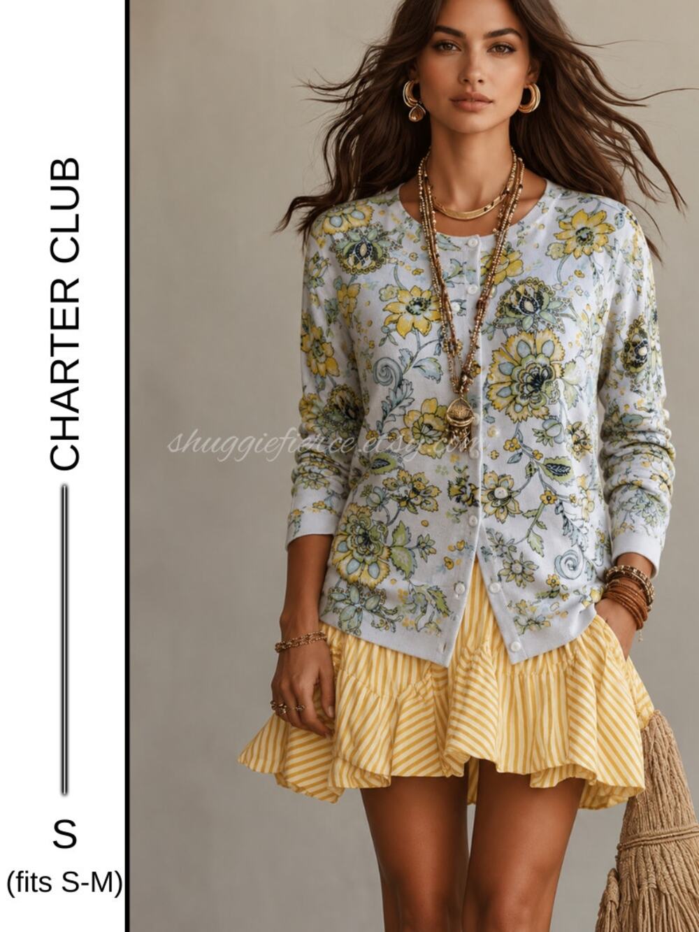 MSRP: $79.50 | ✨ Charter Club Floral Button Front Cardigan Size: S (fits S-M) ✨